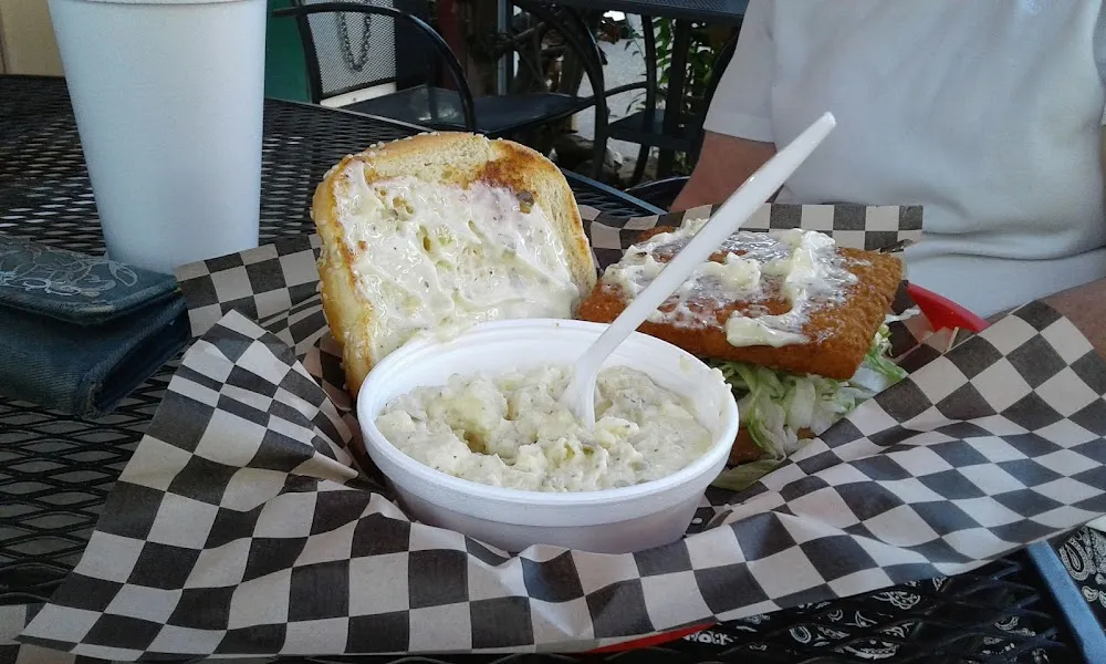 Fish Sandwich with Grilled Bun & Potato Salad